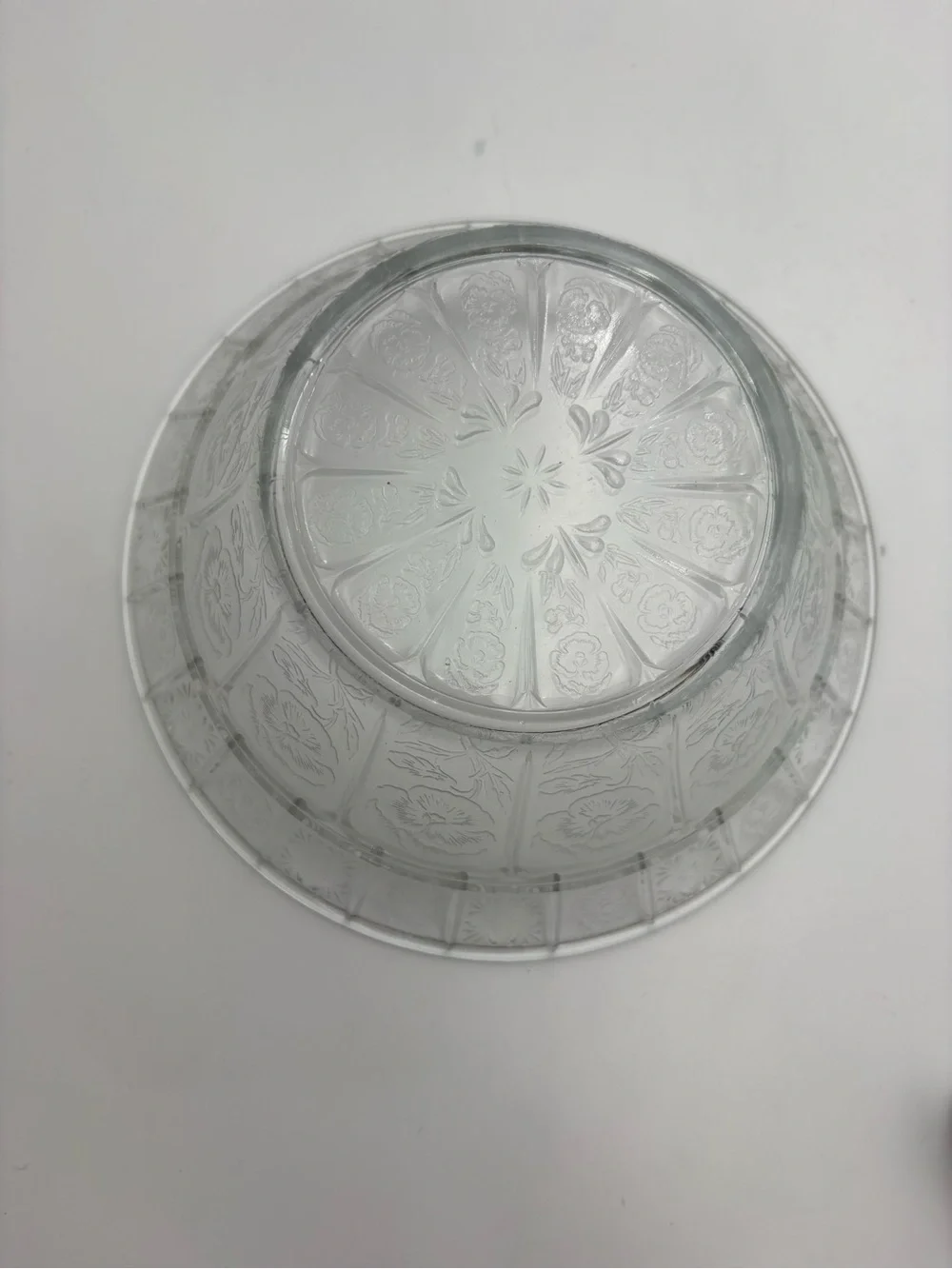 Vintage Jeannette Depression Glass Pressed “Doric & Pansy Serving Bowl